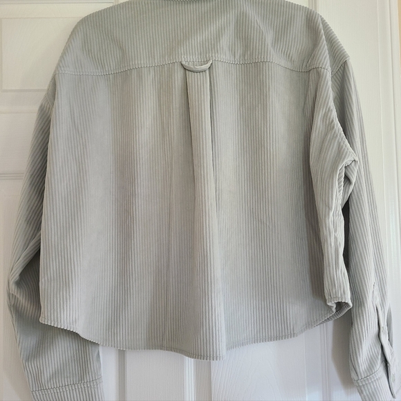 True Craft Women's Soft Corduroy Cropped Jacket Size XL Sage Green - Picture 3 of 5